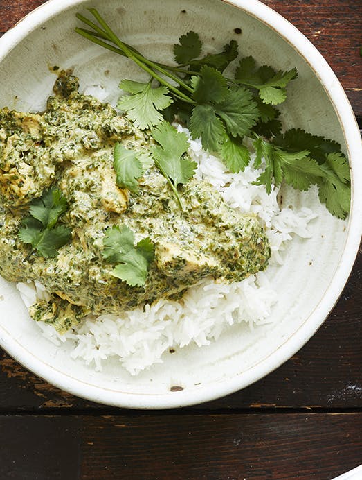 Spinat-curry med kylling