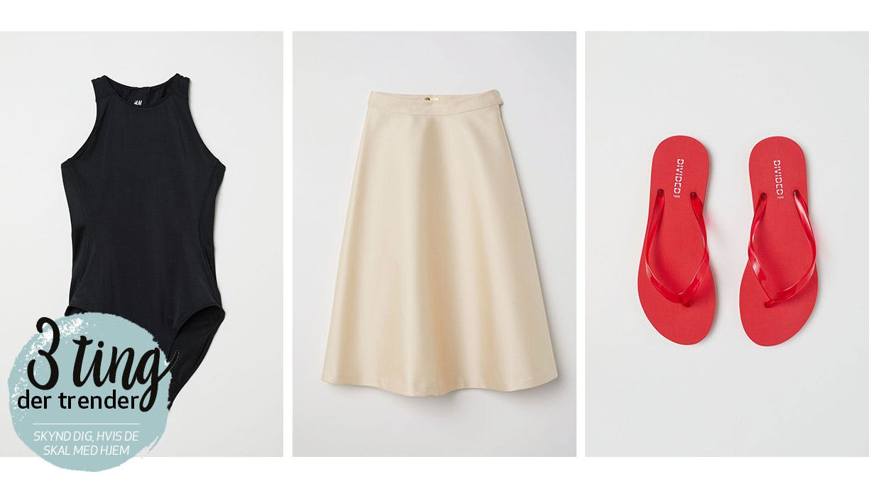 badedragt, klipklappere og nederdel fra H&M
