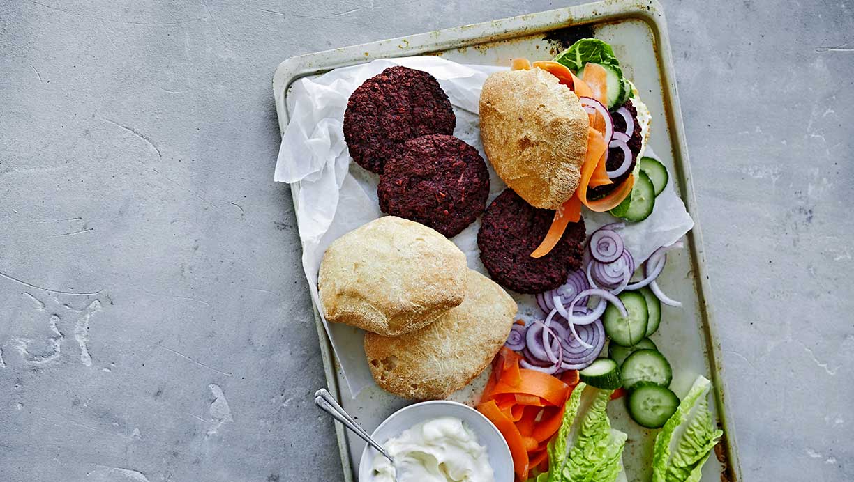 Burger med rødbedebøf