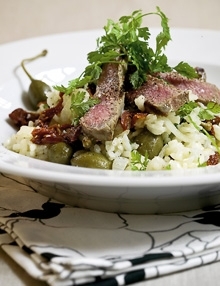 Risotto med oksekød, kapers og soltørrede tomater 