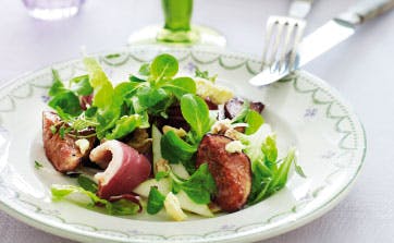 Salat med letsprængt andebryst