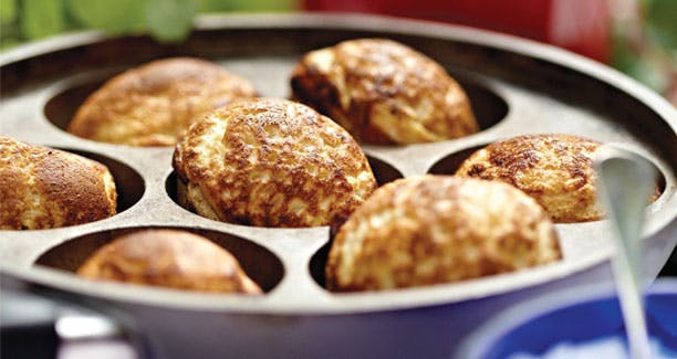 Æbleskiver med æbler