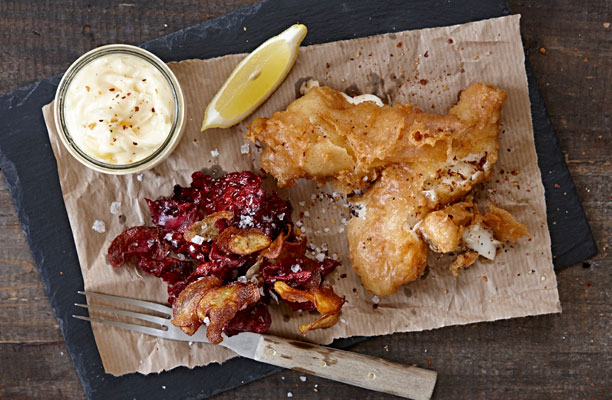 Opskrift på fish and chips