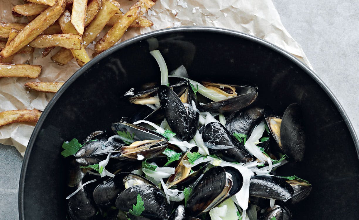Opskrift på moules frites