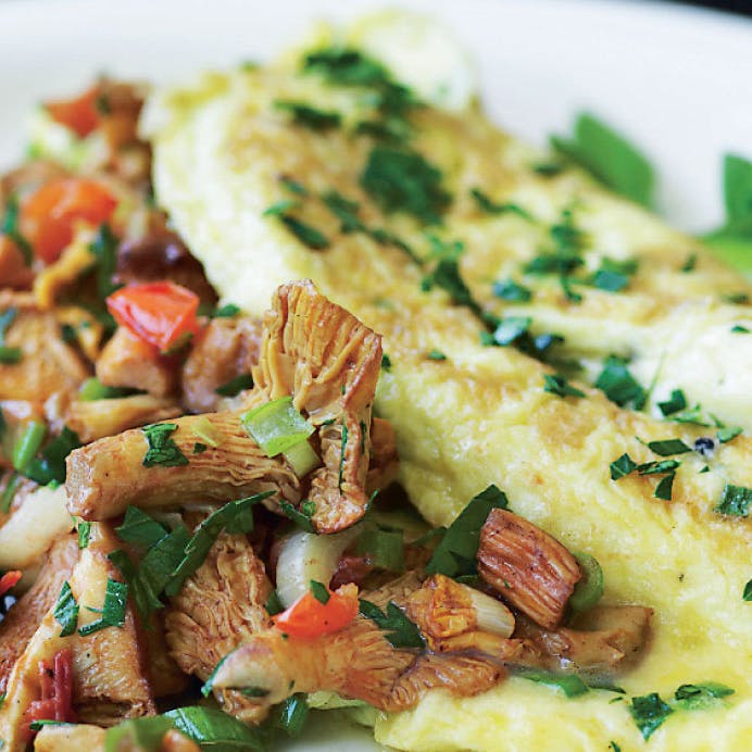 Omelet med stegte kantareller