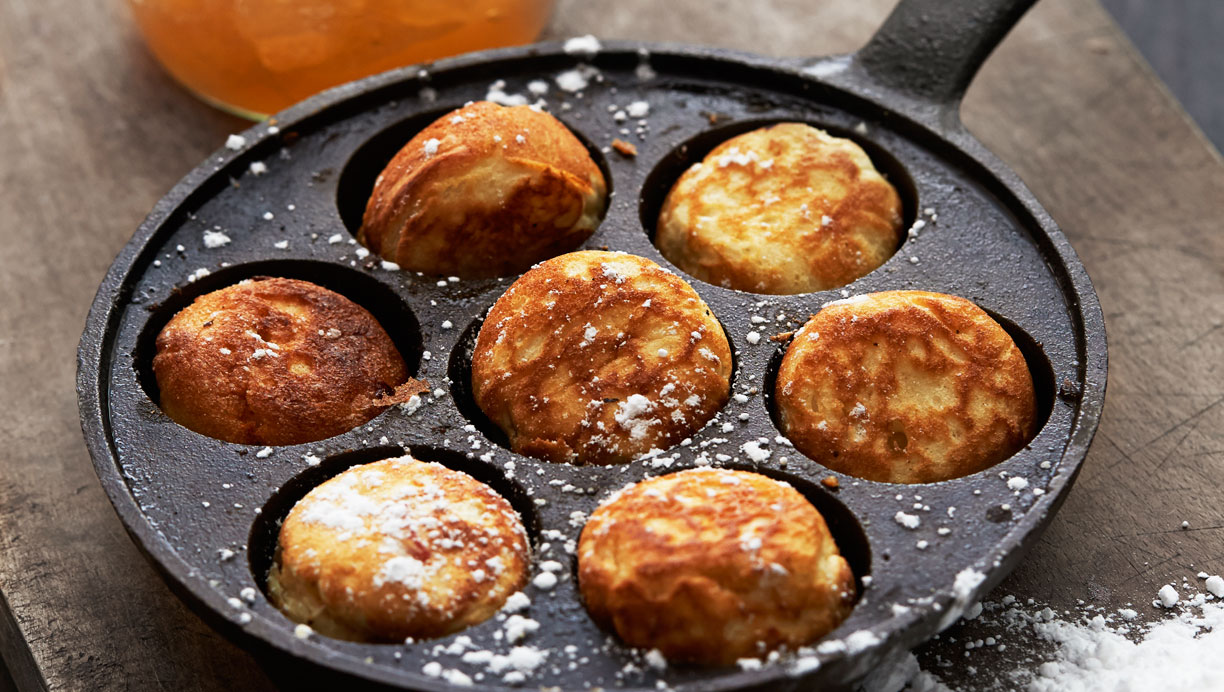 Æbleskiver med æble