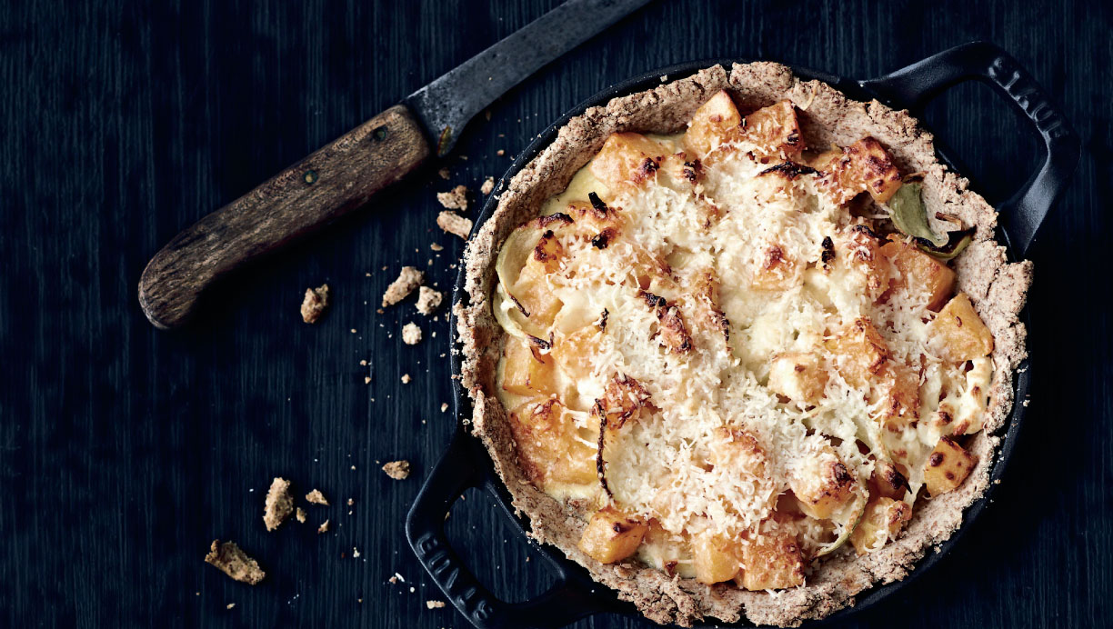 Sød kartoffeltærte 