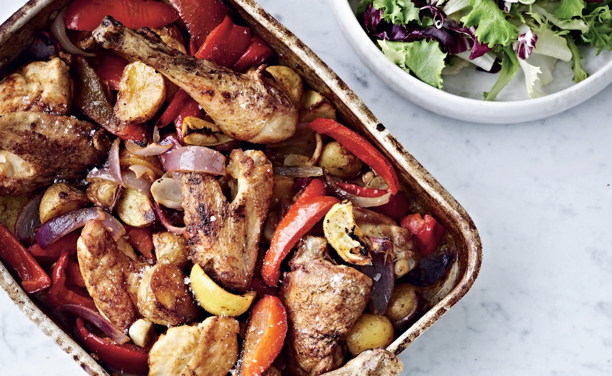 All-in-one-kylling med peberfrugt