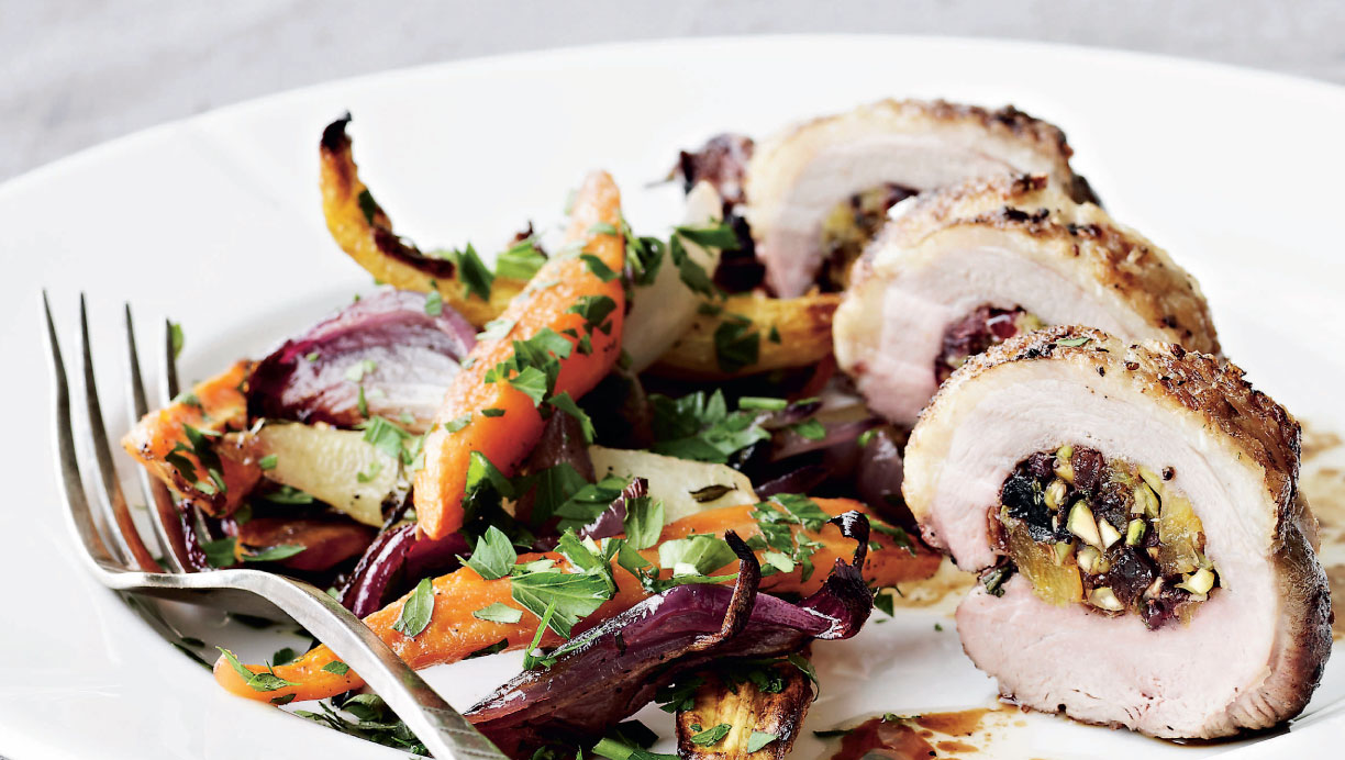 Fyldt andebryst med nødder