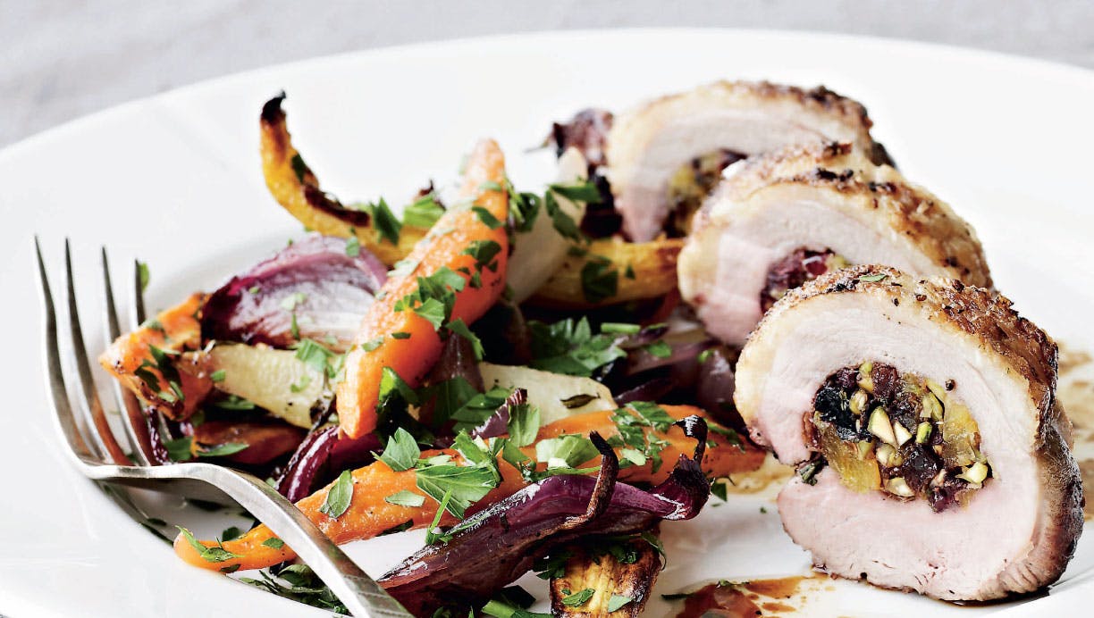 Fyldt andebryst med nødder