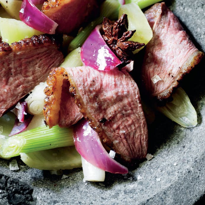 Stenalderkost: Andebryst med stjerneanis og grønt